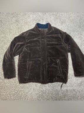 Vintage Men’s Covington Brown Corduroy Quilted Puffer Jacket Size XXL